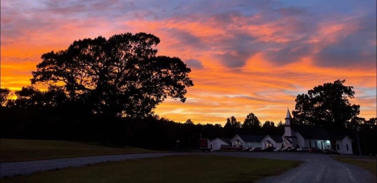 church sunset